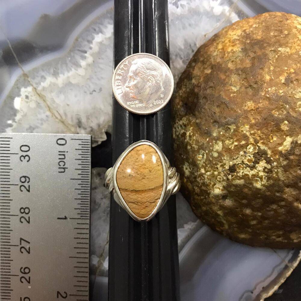 Carolyn Pollack Sterling Silver Natural Picture Jasper Ring Size 10 For Women - Picture 9 of 10
